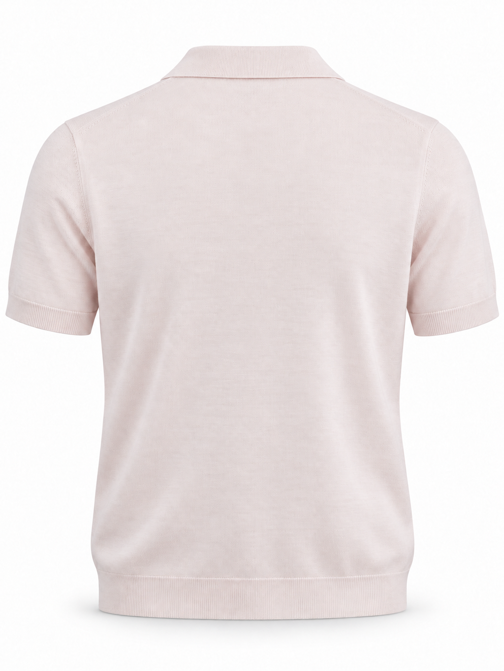 Pudra Extra Fine Merino Yünü Kısa Kollu Triko