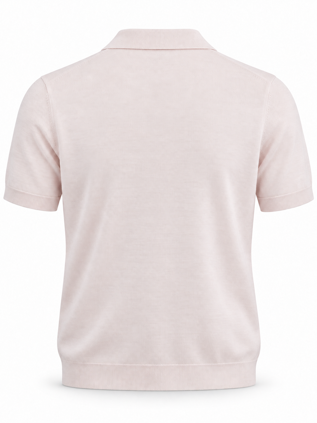 Pudra Extra Fine Merino Yünü Kısa Kollu Triko