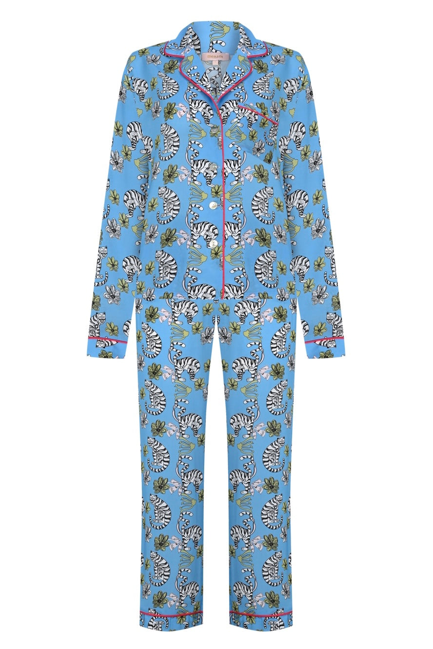 Blue Tiger Uzun Pijama Takımı