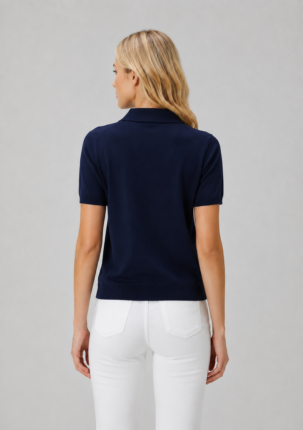 Lacivert Polo Yaka Triko