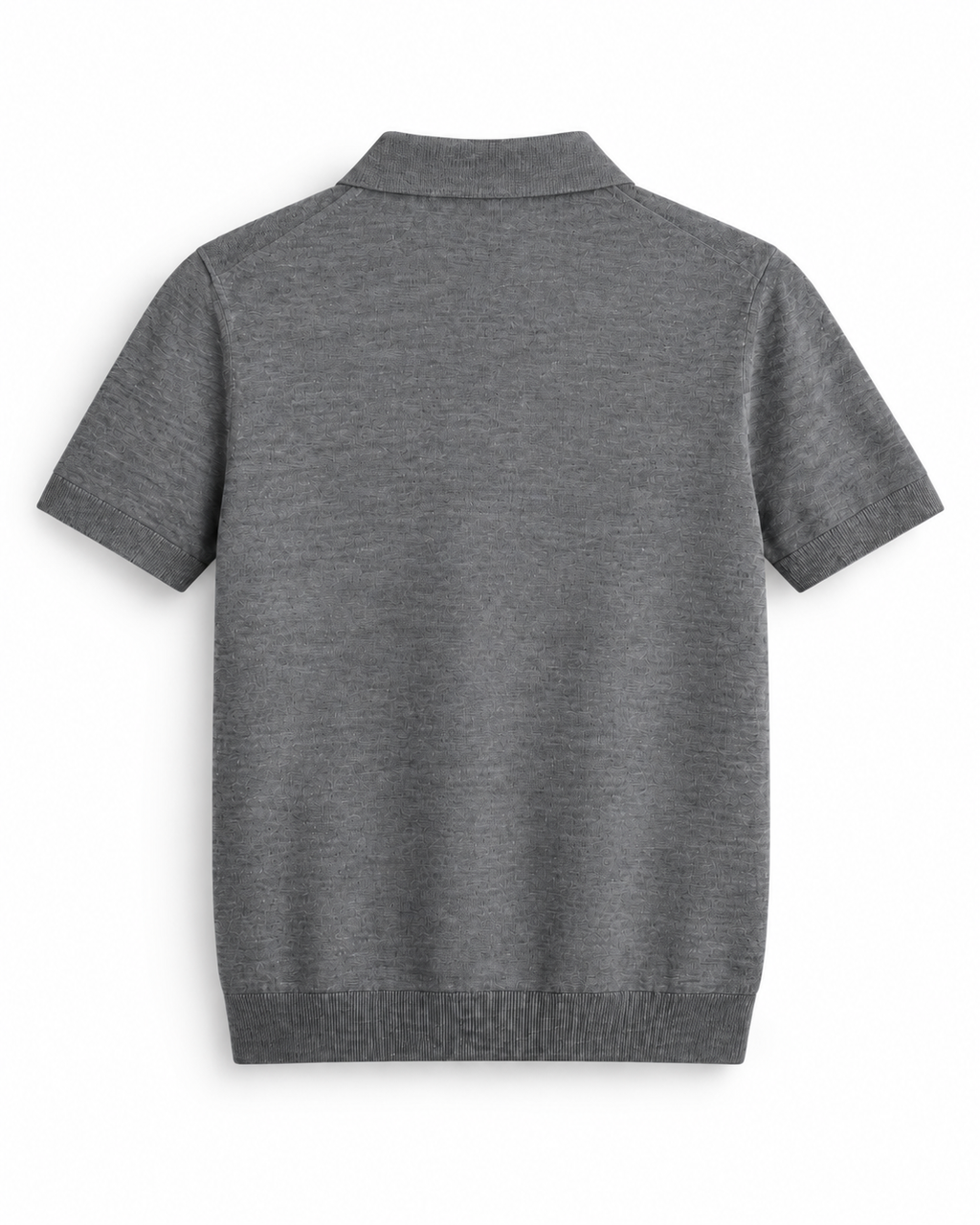 Gri Extra Fine Merino Yünü Kısa Kollu Triko