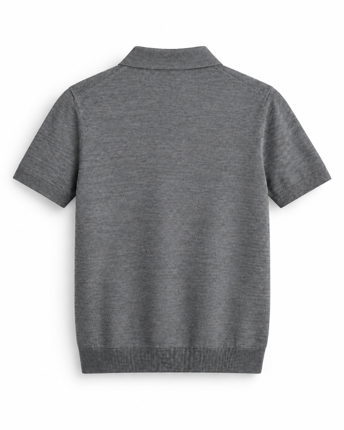 Gri Extra Fine Merino Yünü Kısa Kollu Triko