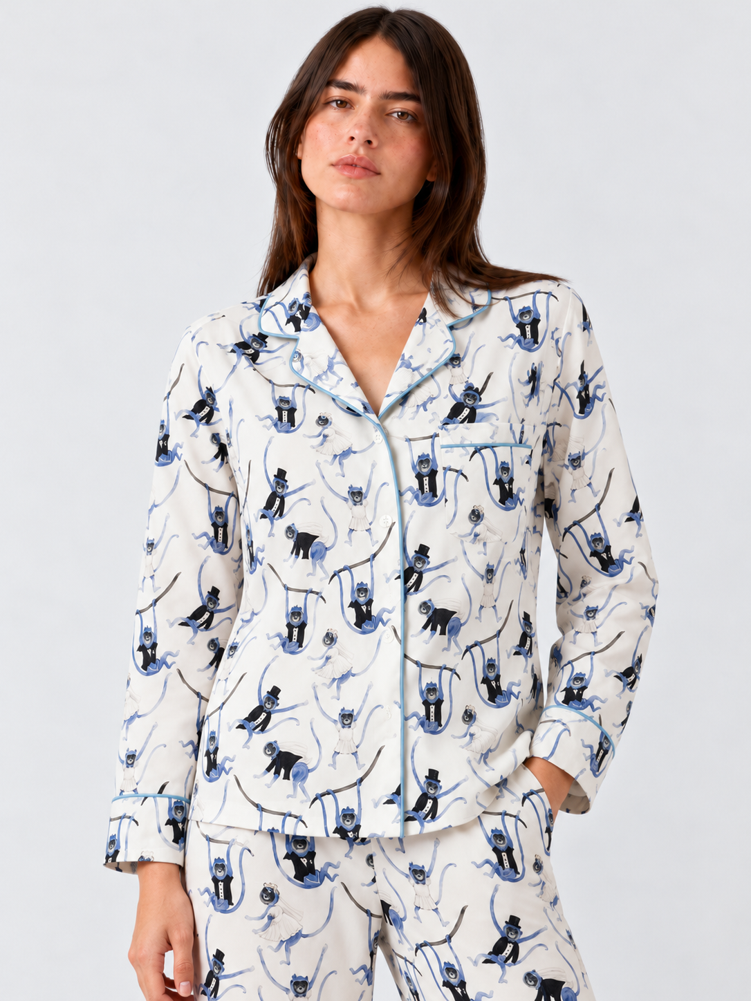 Monkey Wedding Uzun Pijama Takımı