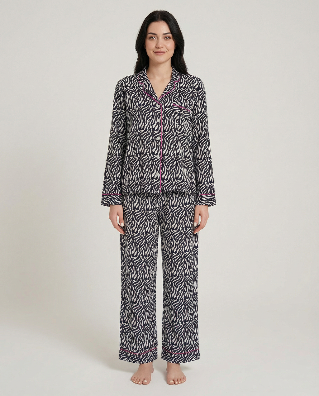 Zebra Uzun Pijama Takımı
