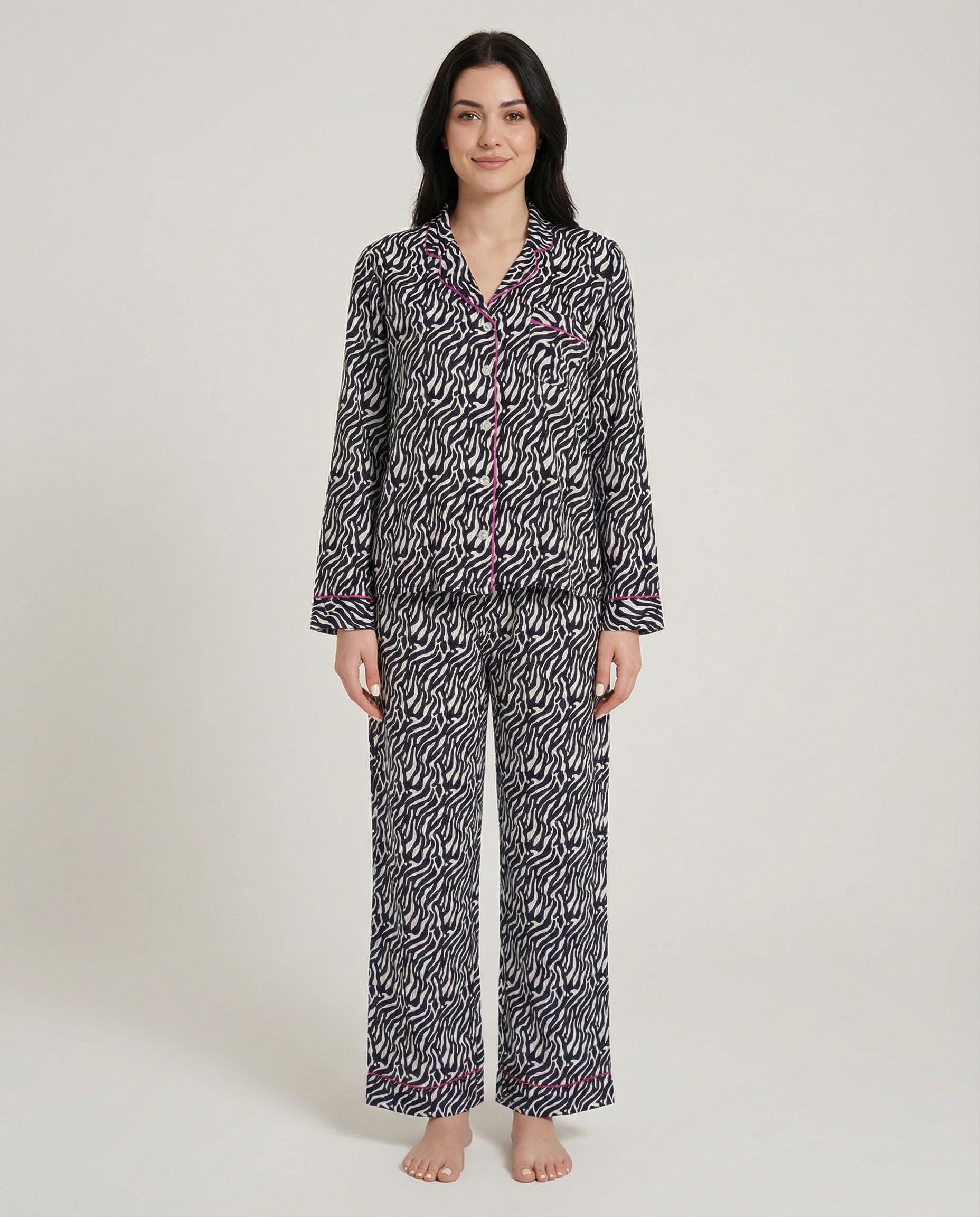 Zebra Uzun Pijama Takımı