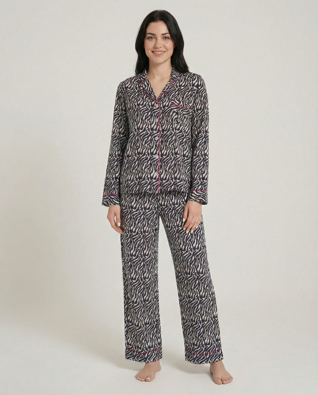 Zebra Uzun Pijama Takımı