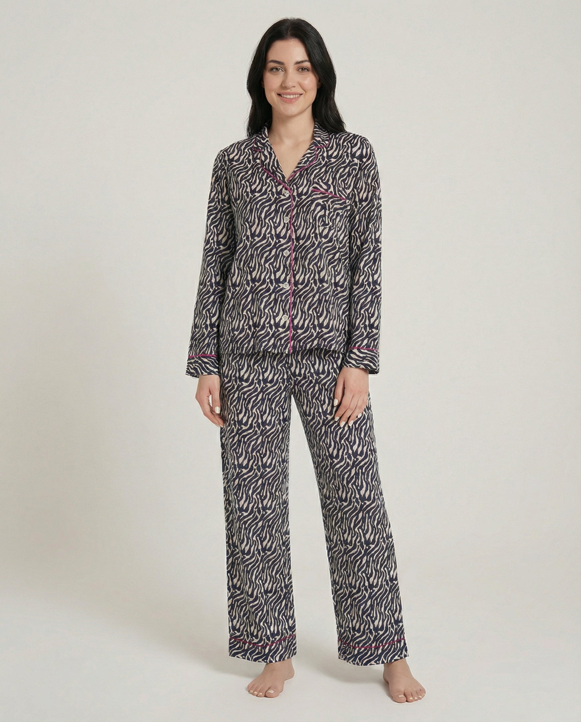 Zebra Uzun Pijama Takımı