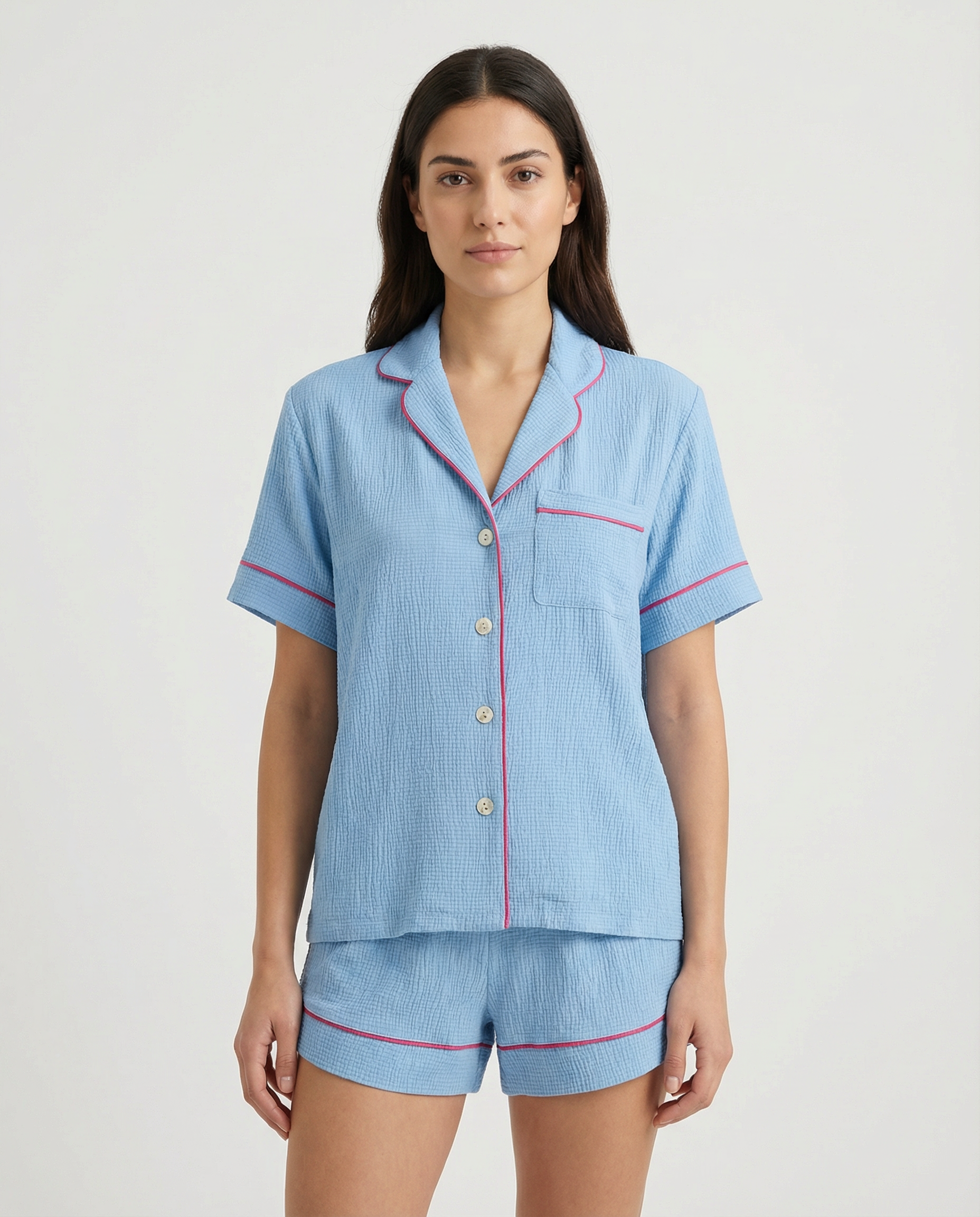 Lizbon Mavi Pijama Takımı