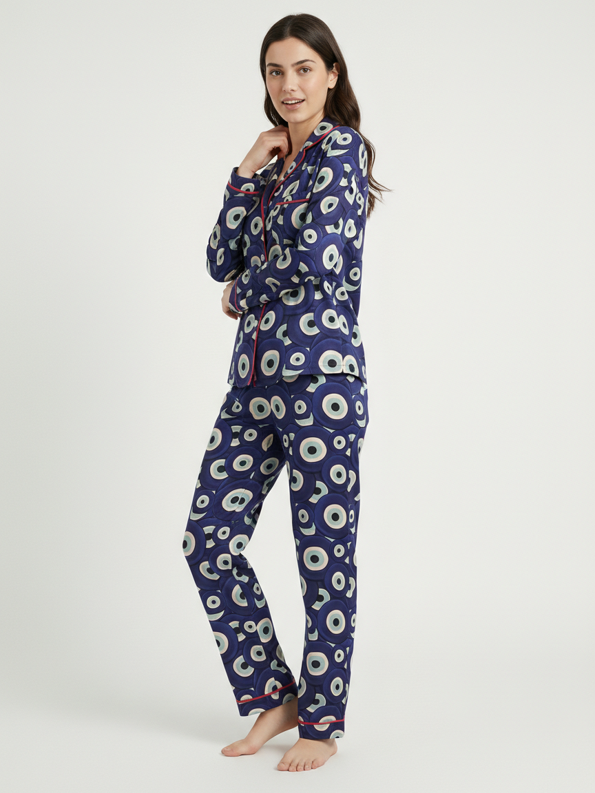 Evil Eye Uzun Pijama Takımı