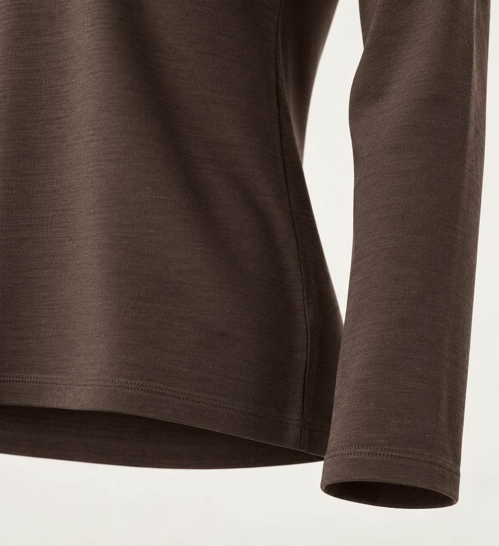 Kahverengi Extra Fine Merino Yünü Triko