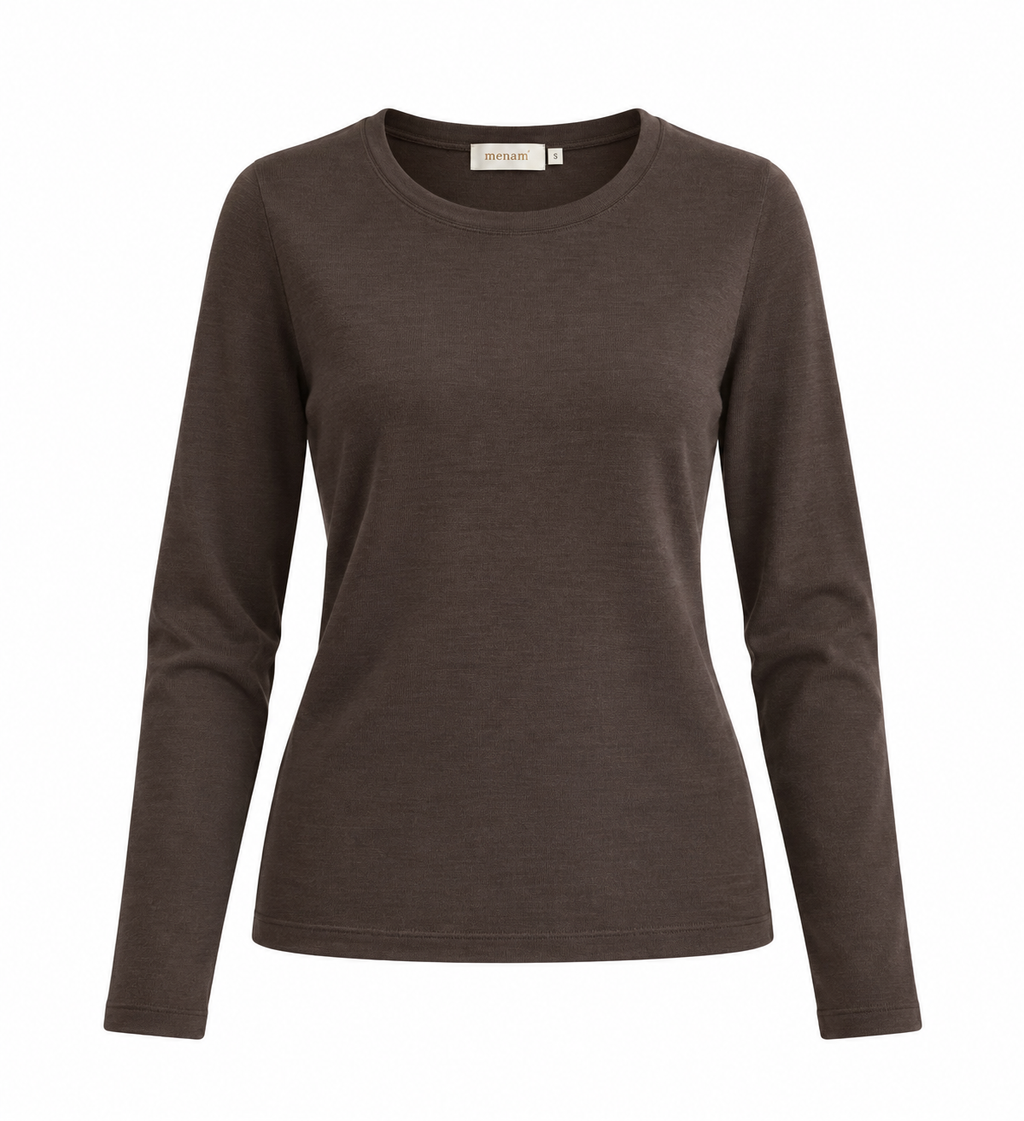 Kahverengi Extra Fine Merino Yünü Triko