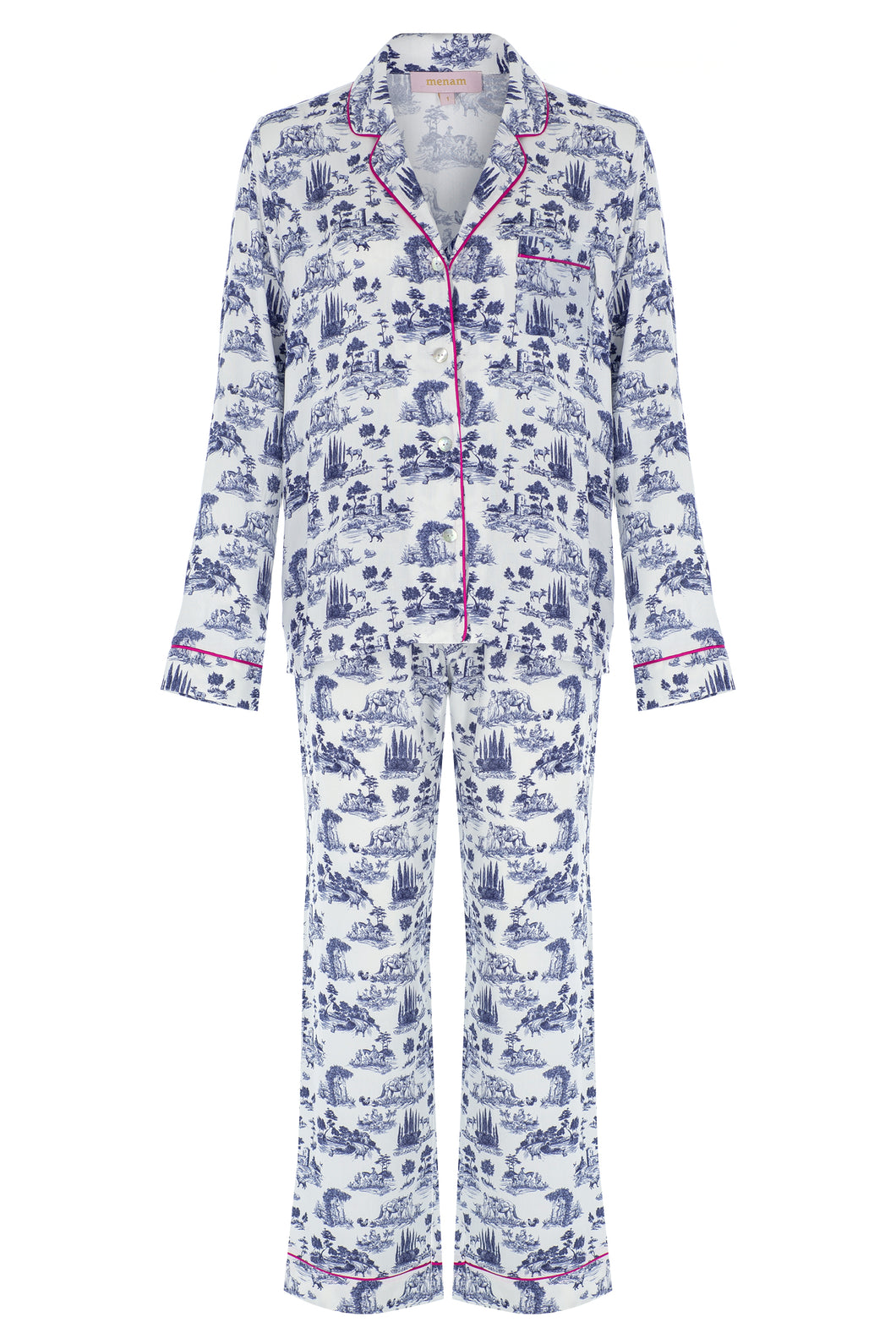 Côte d’Azur Beyaz Uzun Pijama Takımı