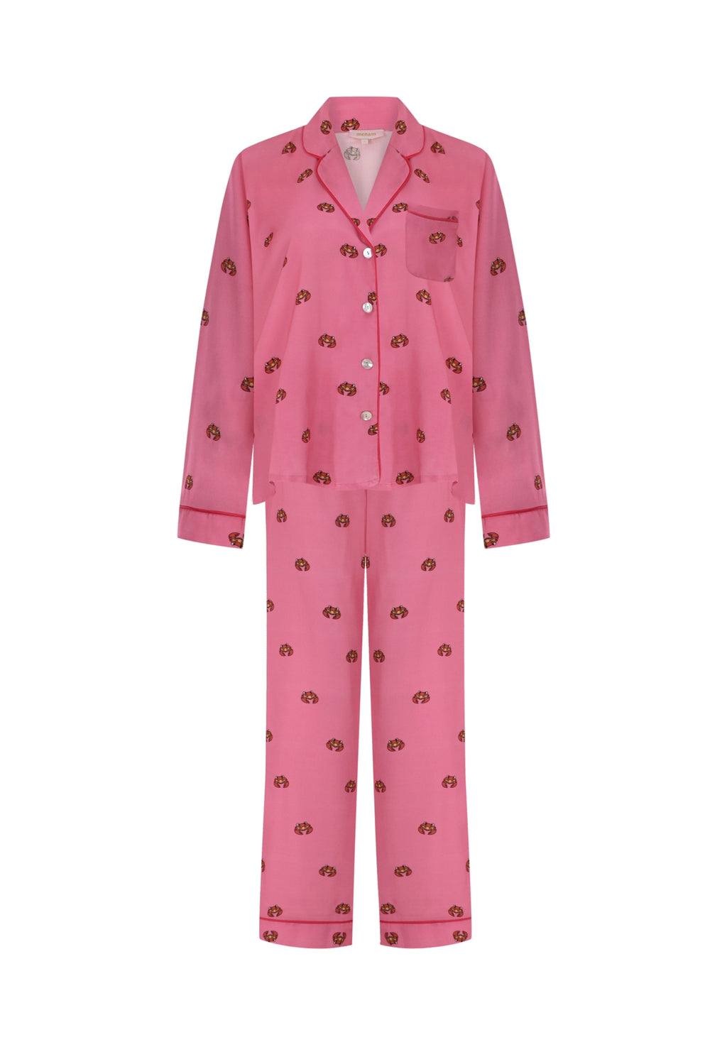 Crab Viskon Uzun Pijama Takımı
