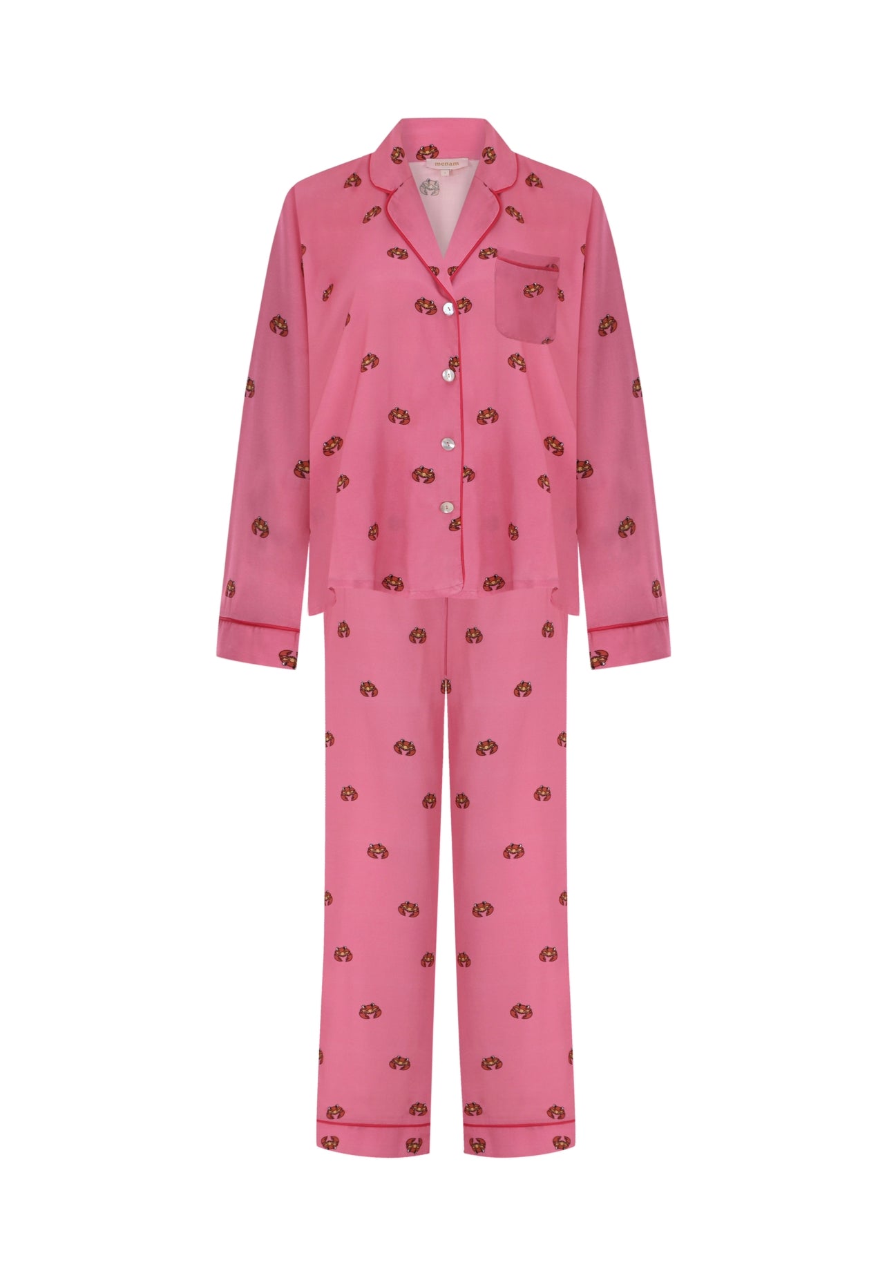 Crab Viskon Uzun Pijama Takımı